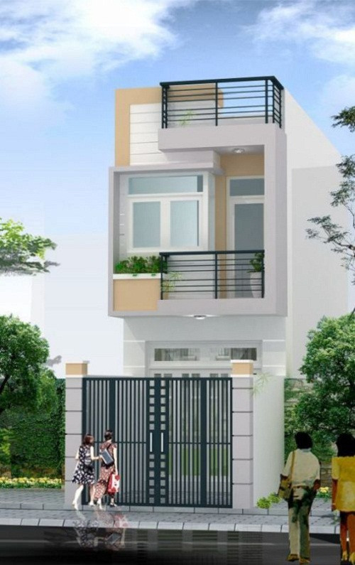 Thiết kế nhà 2 tầng có thêm tum rộng rãi. Ảnh: Xaynhasaigon.