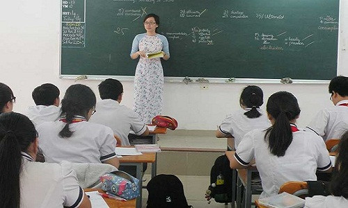 Một tiết học tiếng Anh của học sinh lớp 9, Trường THCS Âu Lạc, quận Tân Bình, TP HCM. Ảnh: NGUYỄN QUYÊN