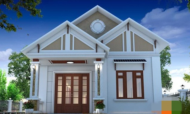 Nhà cấp 4 mái thái 190m2, gồm 4 phòng ngủ mang nét đẹp giản dị. Ảnh: Maunhadepmoi.