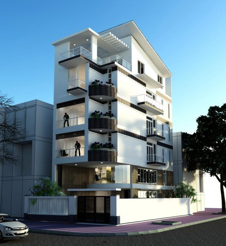 Nhà ống 5 tầng bố trí thêm khoảng không gian xanh ngoài mặt tiền vừa tạo điểm nhấn, vừa giải quyết được sự thoáng mát. Ảnh: Xaynhasaigon.