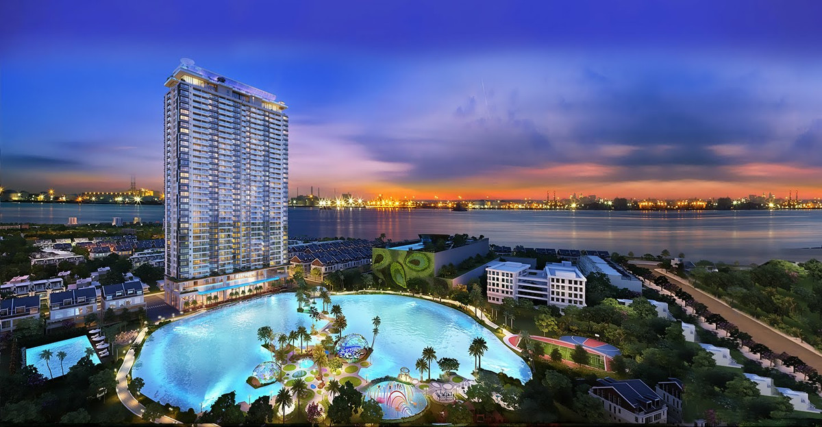 Dự án Đức Long Golden Land có tên đầy đủ là "Khu thương mại dịch vụ và căn hộ cao cấp Đức Long Golden Land" nằm trên đường Nguyễn Tất Thành nối dài, phường Tân Thuận Tây, quận 7, TP HCM. Ảnh: Đức Long Golden Land.