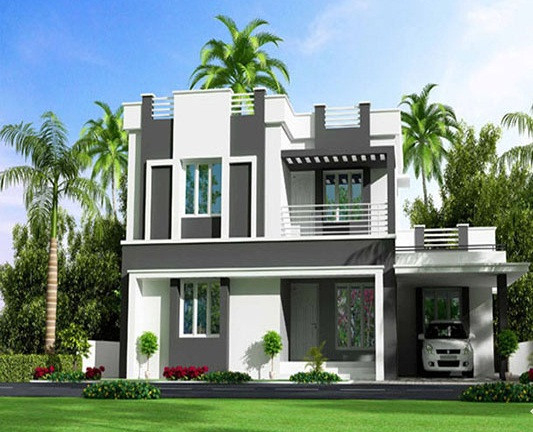 Trên mảnh đất 200m2, diện tích xây dựng cho biệt thự là 120m2, còn lại diện tích sân vườn 80m2. Ảnh: Xaydungvuan.