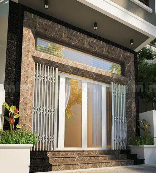 Ngày nay, các loại gạch ốp mặt tiền rất đa dạng. Trong đó, đá hoa cương hay đá granite là mẫu đá ôp mặt tiền được sử dụng nhiều nhất. Ảnh: Vatlieuxaydung.