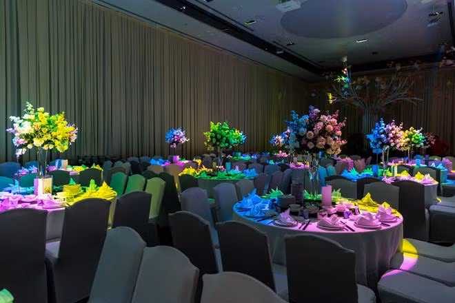 Món chính gồm gà uyên ương, bào ngư, cá tuyết, bò nướng...Ảnh: 2sao.