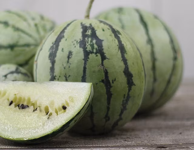 Sở hữu màu trắng lạ mắt bên trong ruột cùng vị ngọt thanh và thơm mát, những trái dưa hấu ruột trắng khiến nhiều chị em mê mẩn. Ảnh: Printest.