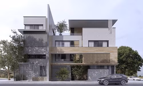  Mẫu nhà 4 tầng hiện đại với gam màu trầm mạnh mẽ. Ảnh: Kientrucadong.