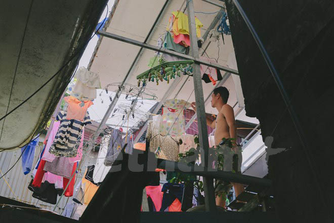 Khu vực phơi quần áo. Ảnh: Vietnam+.