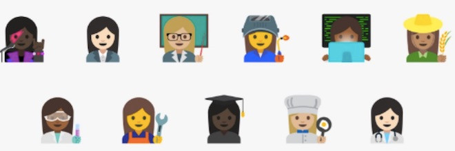 Một số biểu tượng emoji hiện đại.