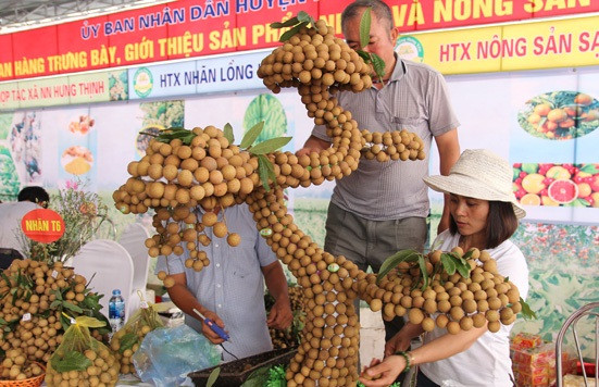 Tác phẩm nhãn bonsai dáng long được kết thành từ nghìn quả và phải mất nhiều ngày mới hoàn thành. Ảnh: Dân Việt.