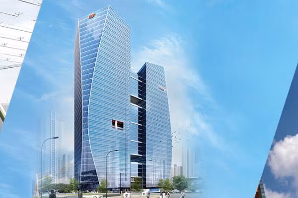 Cao ốc HUD Tower từng được chủ đầu tư tin tưởng là điểm nhấn kiến trúc khu vực. Ảnh: Dothi.