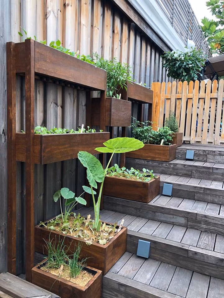 Thùng gỗ là vật liệu thân thiện với môi trường, an toàn, độ bền cao và có thể giữ cho nhiệt độ đất bên trong ổn định.