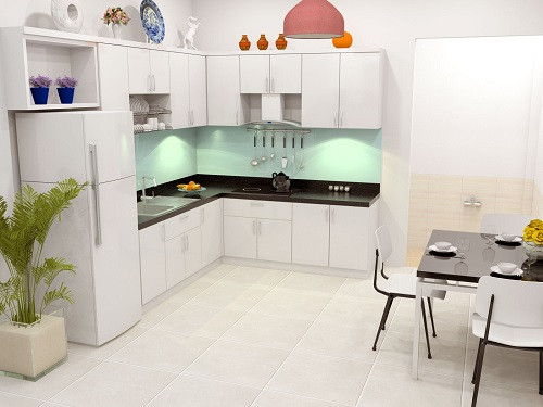 Nhà bếp được được thiết kế giá treo đồ giúp tiết kiệm chi phí và không gian sinh hoạt. Ảnh: Nhadepsang.