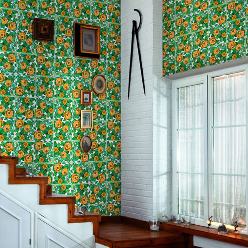 Các mẫu gạch họa tiết cỏ cây hoa lá giúp căn phòng bớt nhàm chán bằng vẻ đẹp dịu dàng, gần gũi. Ảnh: Baoxaydung.