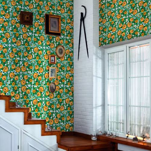 Các mẫu gạch họa tiết cỏ cây hoa lá giúp căn phòng bớt nhàm chán bằng vẻ đẹp dịu dàng, gần gũi. Ảnh: Baoxaydung.