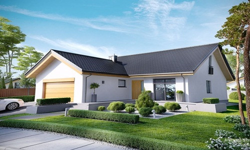 Nhà cấp 4 sân vườn hình chữ L, 3 phòng ngủ ở nông thôn. Ảnh: 9X Interior.