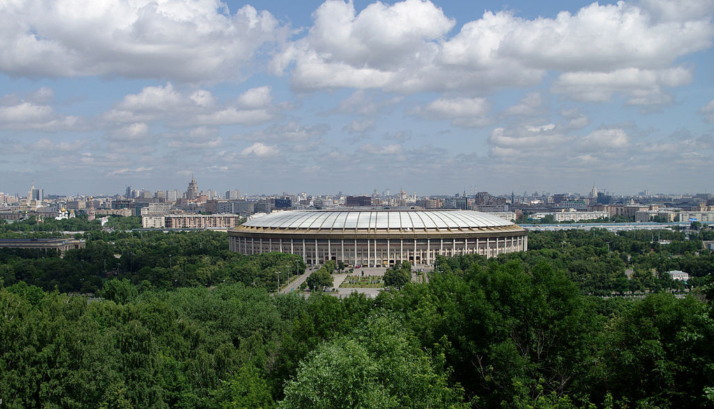 Sân vận động Luzhniki có tầm nhìn rộng ra đồi Sparrow. Ảnh: Wiki.