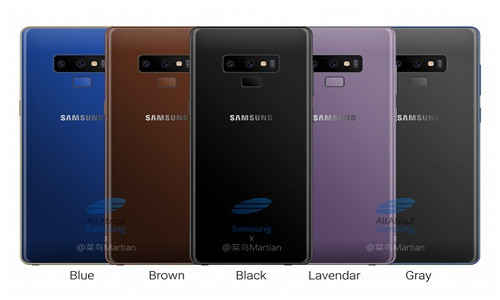 Các tùy chọn màu của Galaxy Note 9.