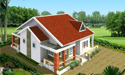 Mái tôn giả ngói đỏ tươi mang nét đẹp truyền thống và sang trọng. Ảnh: Xaydungnhadepmoi.