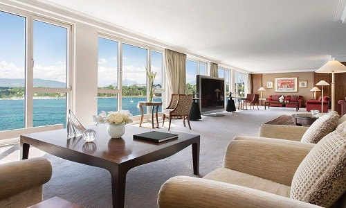 Căn Royal Penthouse Suite, khách sạn President Wilson, Geneva (Thụy Sĩ) đứng đầu danh sách phòng nghỉ khách sạn đắt nhất thế giới với 80.000 USD/đêm (tương đương 1,84 tỷ đồng). Ảnh: Hôtel Président Wilson.
