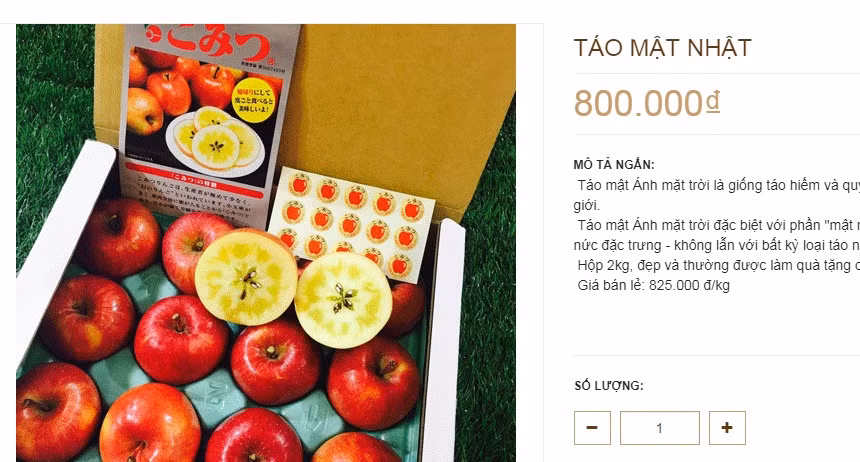 Gần đây, loại táo mật Nhật Bản là mặt hàng khá hút khách tại các cửa hàng trái cây nhập khẩu. Ảnh: Vinfruits.