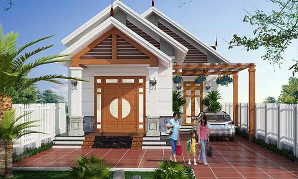 Với chi phí khoảng 450 triệu đồng, mẫu nhà cấp 4 trên diện tích 150m2 được xem là giải pháp tối ưu nhất. Ảnh: Thietkenhadepaau.