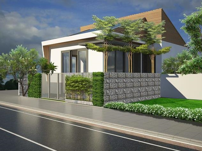 Căn nhà thiết kế nhỏ gọn, thoáng mát với nhiều cây xanh bên ngoài. Ảnh: Tiền Phong.