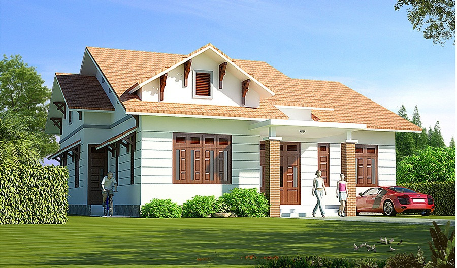 Ngôi nhà được thiết kế khá vuông vức, bề rộng 13.4m, chiều sâu 13.6m, chia thành 3 gian. Ảnh: Lenhan.