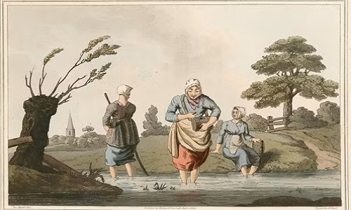 Nghề bắt đỉa từng rất thịnh hành trong thời cổ đại. Công việc này thường theo mùa vụ nhưng không được trả lương cao.