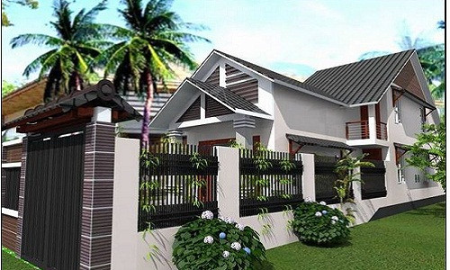 Từng cột trụ được thiết kế rất chắc chắn mang đến vẻ đẹp bề thế cho ngôi nhà. Ảnh: Kientrucdothixanh.