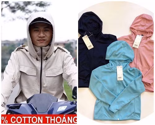 Bên cạnh hàng cho chị em, áo chống nắng nam và áo chống nắng cho các bé cũng được ưa chuộng. Ảnh: Facebook.