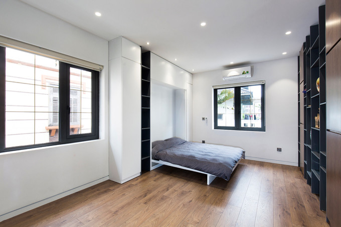 Chỉ vài thao tác đơn giản là chiếc giường êm ái hiện ra khi cần.