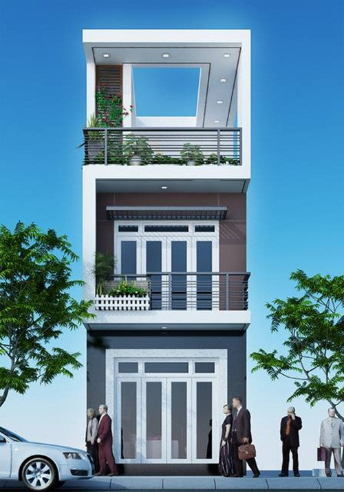 Nhà ống tích hợp cây xanh tạo nét hài hòa thẩm mỹ cũng như độ chuẩn của kiến trúc. Ảnh: Kientrucsuvietnam.