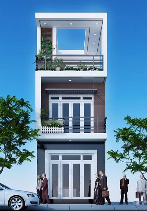 Nhà ống tích hợp cây xanh tạo nét hài hòa thẩm mỹ cũng như độ chuẩn của kiến trúc. Ảnh: Kientrucsuvietnam.