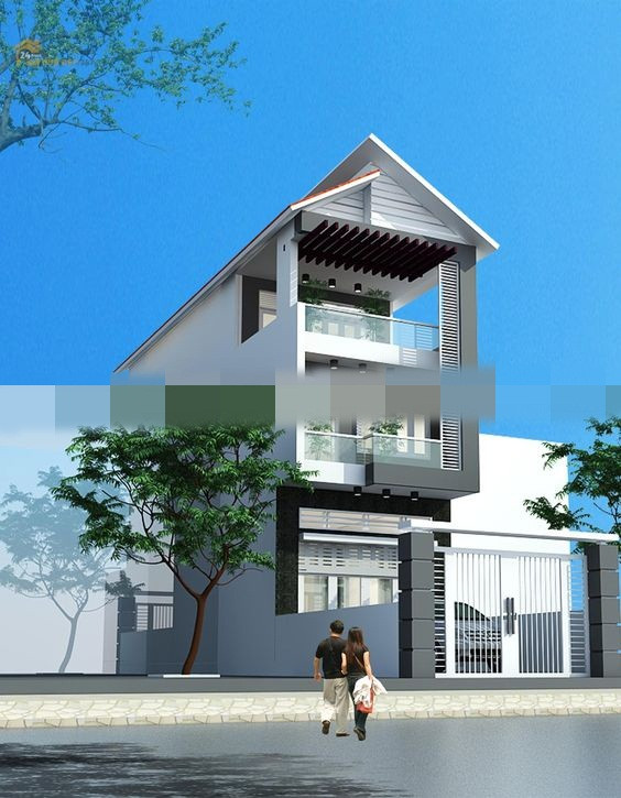 Nhà phố mái thái đẹp nhờ sự hòa hợp của thiên nhiên, tận dụng ánh sáng mặt trời. Ảnh: Thietkenhadep.