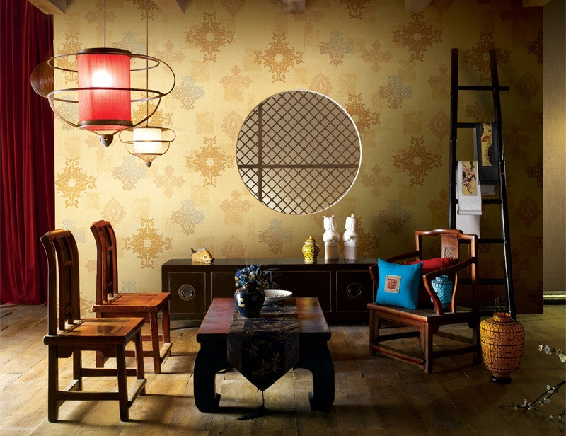 Với những ngày lạnh giá của mùa đông, giấy dán tường gam nóng ấm như đỏ, cam, vàng hoặc đất được xem là hiệu quả trong cách sưởi ấm căn phòng. Ảnh: Bindo.