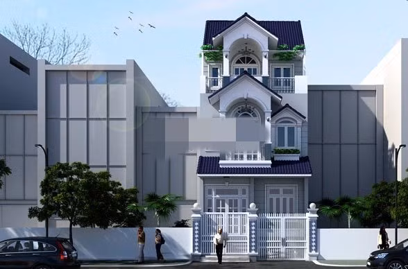 Nhà ống đẹp 3 tầng bổi bật nhờ phong cách tân cổ điển thanh lịch, mặt tiền được trang trí cầu kỳ, ấn tượng. Ảnh: Vinavic.