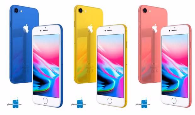 Ảnh dựng các phiên bản màu mới mới của iPhone 2018 do Phonearena thực hiện dựa trên tin đồn.