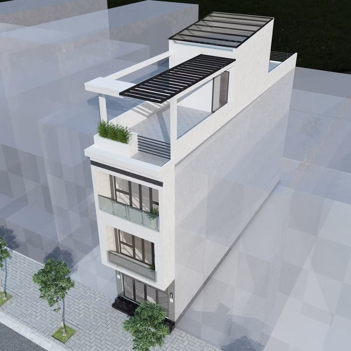 Màu trắng chủ đạo tăng thêm nét đẹp hiện đại, phóng khoáng và thoáng mát cho ngôi nhà. Ảnh: Arhome.