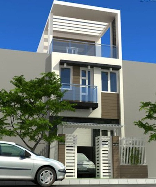 Ngôi nhà ống 3 tầng sở hữu không gian hiện đại và thoáng mát. Ảnh: Kientrucsuvietnam.