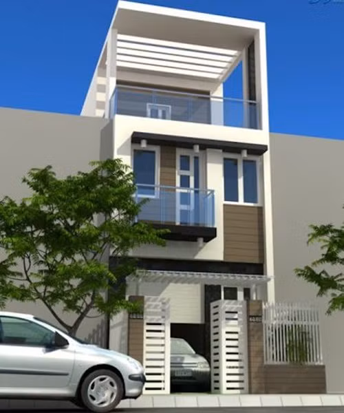 Ngôi nhà ống 3 tầng sở hữu không gian hiện đại và thoáng mát. Ảnh: Kientrucsuvietnam.