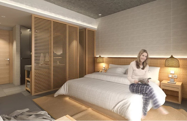 Không gian bên trong phòng khách sạn.