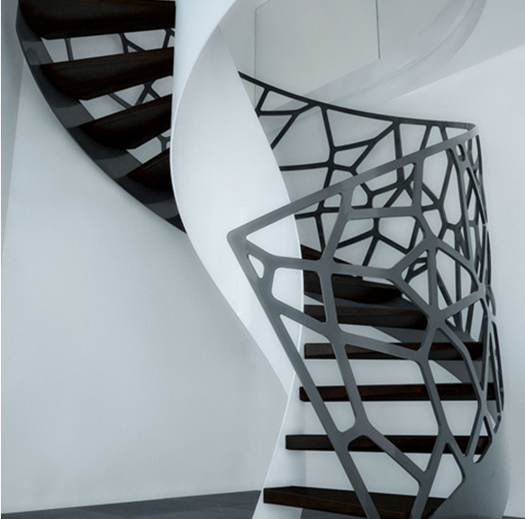 Dù đi lại không thuận tiện song cầu thang xoắn ốc là giải pháp tối ưu cho nhà chật. Ảnh: Lenhan.