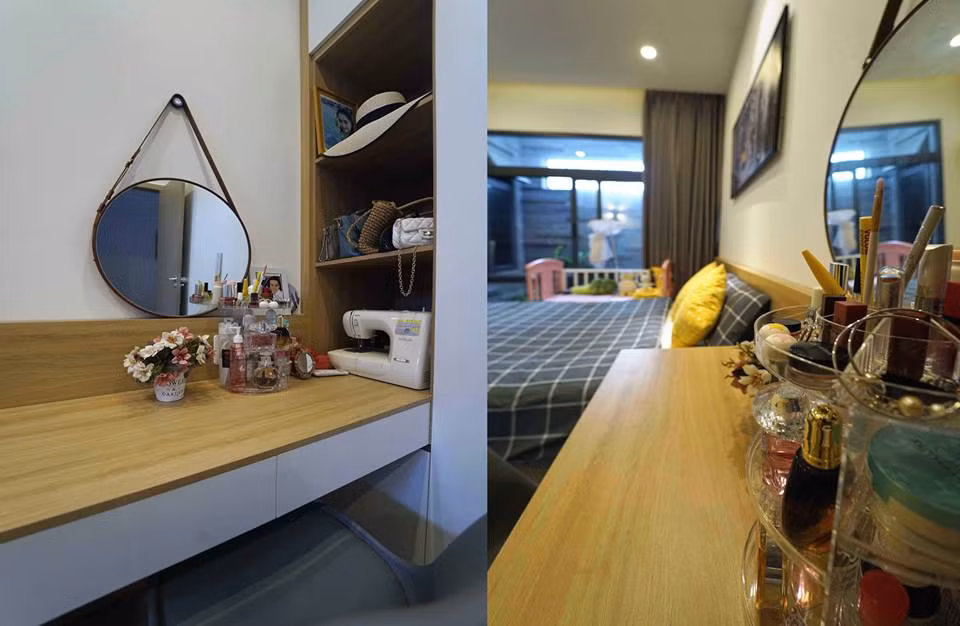 Phòng ngủ nhỏ nhưng thiết kế hợp lý về màu sắc nên không có cảm giác chật hẹp.