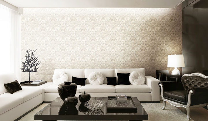 Giấy dán tường nhẵn bóng dễ vệ sinh phù hợp cho những nơi có độ ẩm cao, khu vực có liên quan đến nước. Ảnh: Noithatquangngai.