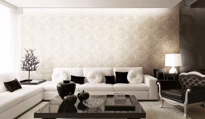 Giấy dán tường nhẵn bóng dễ vệ sinh phù hợp cho những nơi có độ ẩm cao, khu vực có liên quan đến nước. Ảnh: Noithatquangngai.