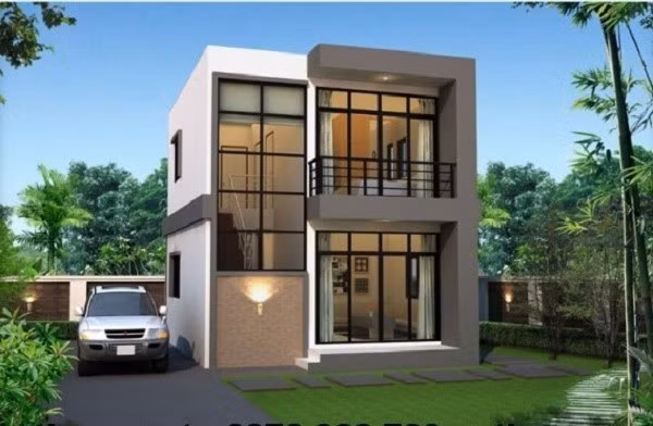 Mẫu biệt thự nhỏ nhưng mang vẻ sang trọng, hiện đại, tiện nghi cung cấp không gian sống hoàn hảo. Ảnh: Thietkebietthu2tang.