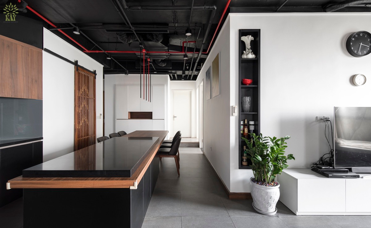 Căn hộ hiện đại theo phong cách công nghiệp hoàn hảo đến từng góc nhỏ. Nguồn ảnh: Nguyễn Thái Thạch.