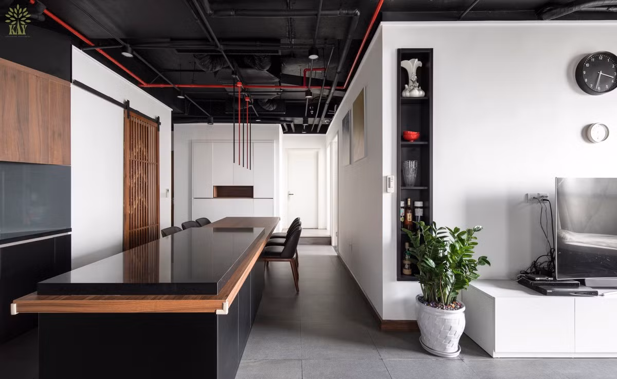 Căn hộ hiện đại theo phong cách công nghiệp hoàn hảo đến từng góc nhỏ. Nguồn ảnh: Nguyễn Thái Thạch.