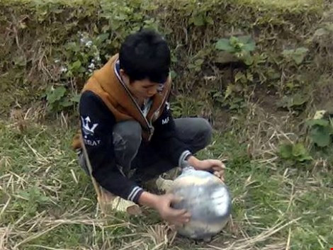 Phat hien vat the la thu 4 o Yen Bai nang khoang 6kg