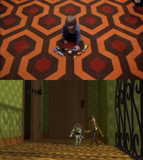 Lấy chất liệu từ phim kinh dị: Căn phòng có số 237 trong khách sạn Overlook từng là nỗi ác mộng của nhiều người trong bộ phim lấy đề tài ma ám The Shining (Ngôi nhà ma). Sau khi Toy Story (Câu chuyện đồ chơi) được công chiếu, rất nhiều người đã chỉ ra những điểm tương đồng căn phòng của Sid với phòng 237, mà tấm thảm trải sàn có hoạ tiết hình lục giác là ví dụ điển hình.